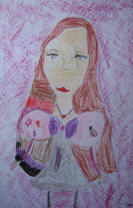 Luba Traikova "Self portrait || цветни моливи/color pencil || 2015